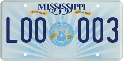 MS license plate LOO003