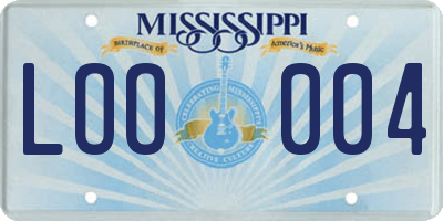 MS license plate LOO004
