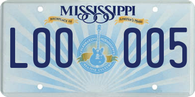 MS license plate LOO005