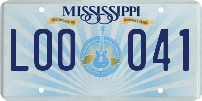 MS license plate LOO041