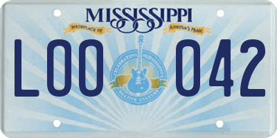 MS license plate LOO042