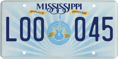 MS license plate LOO045