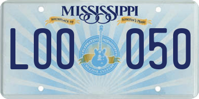 MS license plate LOO050