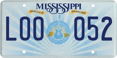 MS license plate LOO052