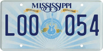 MS license plate LOO054