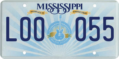 MS license plate LOO055