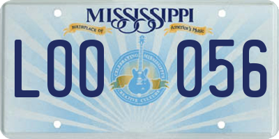 MS license plate LOO056