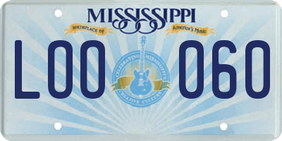MS license plate LOO060