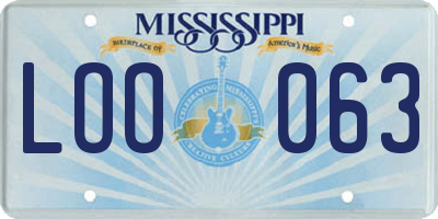 MS license plate LOO063