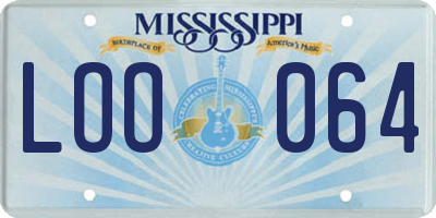 MS license plate LOO064