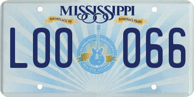 MS license plate LOO066