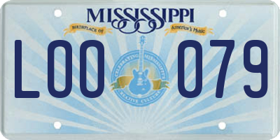 MS license plate LOO079