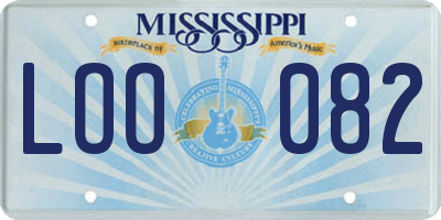 MS license plate LOO082