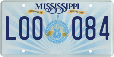 MS license plate LOO084