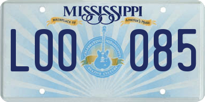 MS license plate LOO085