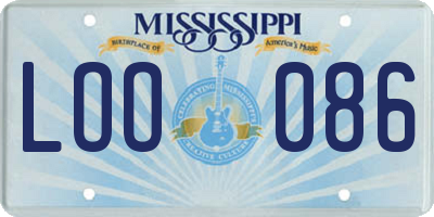 MS license plate LOO086