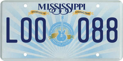 MS license plate LOO088