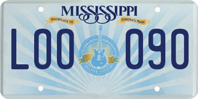 MS license plate LOO090