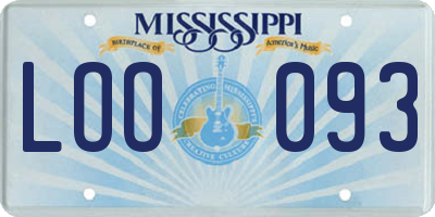 MS license plate LOO093