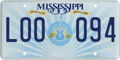 MS license plate LOO094
