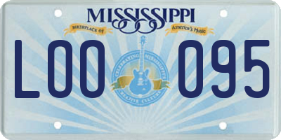 MS license plate LOO095