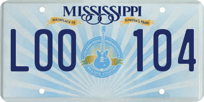 MS license plate LOO104