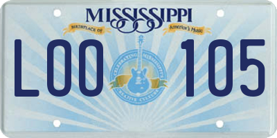 MS license plate LOO105