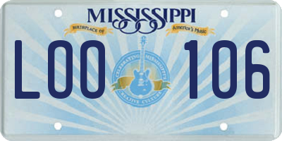MS license plate LOO106