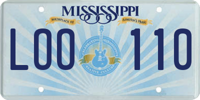 MS license plate LOO110