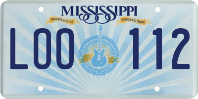 MS license plate LOO112