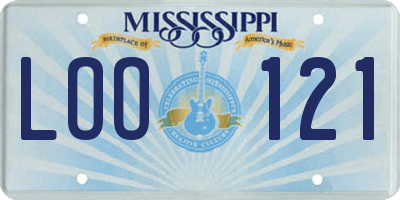 MS license plate LOO121