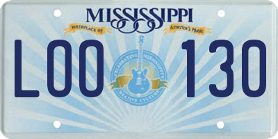 MS license plate LOO130