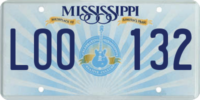 MS license plate LOO132
