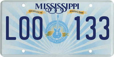 MS license plate LOO133