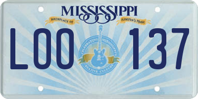 MS license plate LOO137