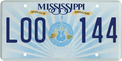 MS license plate LOO144