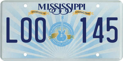 MS license plate LOO145
