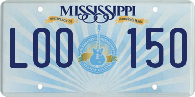 MS license plate LOO150