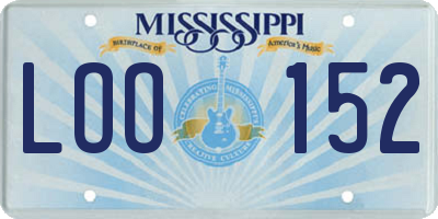 MS license plate LOO152