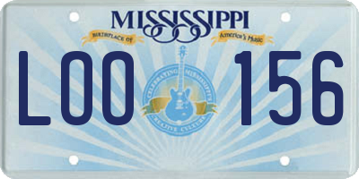 MS license plate LOO156