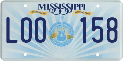 MS license plate LOO158