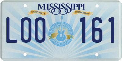 MS license plate LOO161