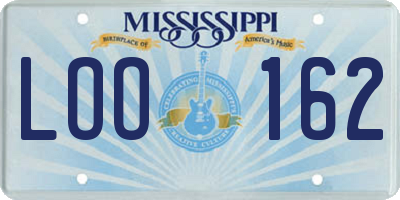MS license plate LOO162