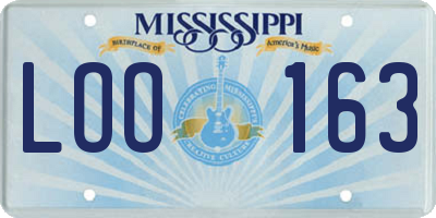 MS license plate LOO163