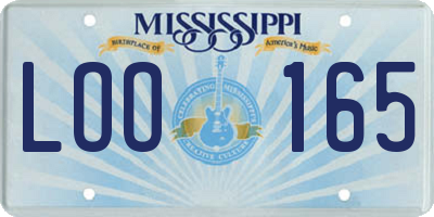 MS license plate LOO165