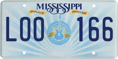 MS license plate LOO166