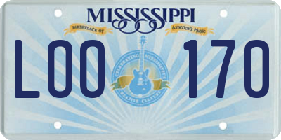 MS license plate LOO170