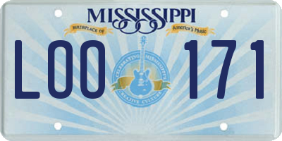 MS license plate LOO171