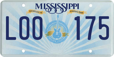 MS license plate LOO175