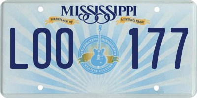 MS license plate LOO177